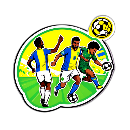 Dinamikong Sticker ng Excitement sa Soccer Match