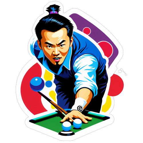 En engagerande klistermärkedesign av Zhao Xintong i aktion