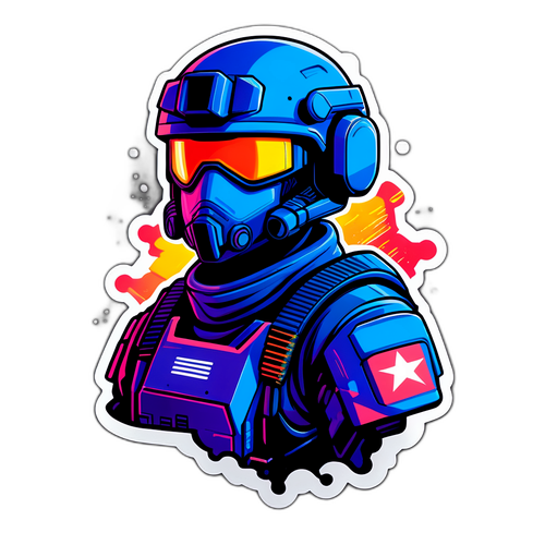 Futuristisk Soldat Sticker