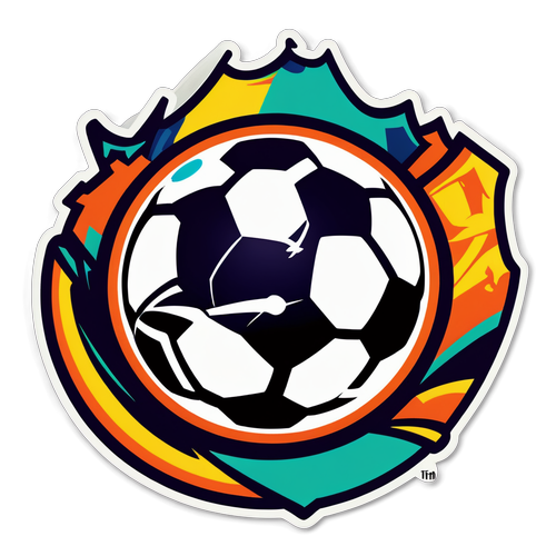 Sticker con el logo de la Premier League y elementos icónicos de fútbol