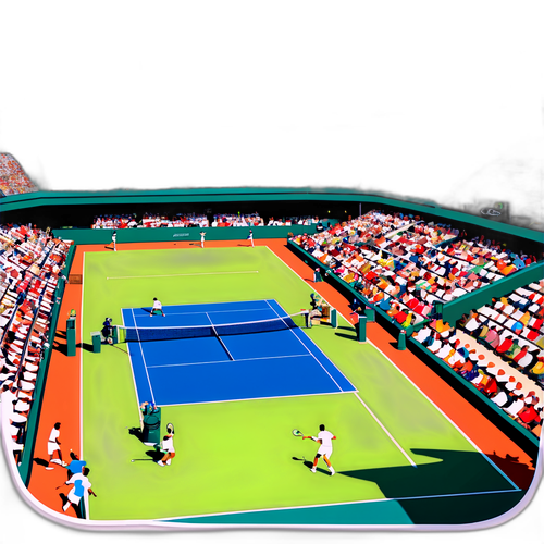 Adhesiv cu jucători de tenis în acțiune