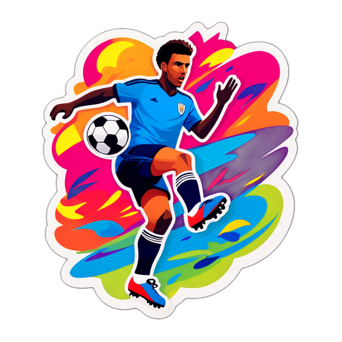 Adesiv cu fotbaliști în acțiune