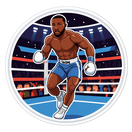Un autocollant illustrant Leon Edwards en action dans le ring
