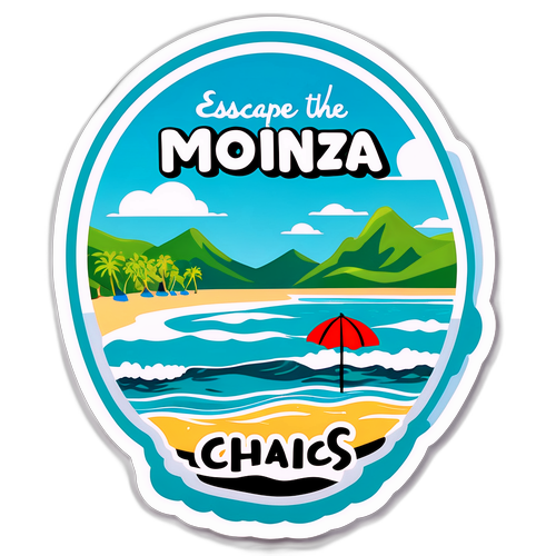 ติดสติกเกอร์มอนซ่า พร้อมน้ำทะเลใสและชายหาด