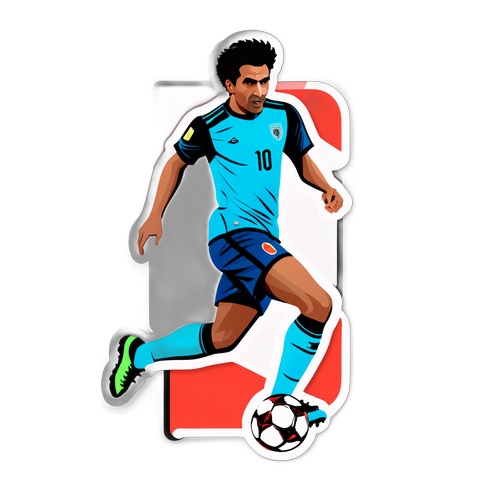 Naklejka Azzedine Ounahi grającego w piłkę nożną