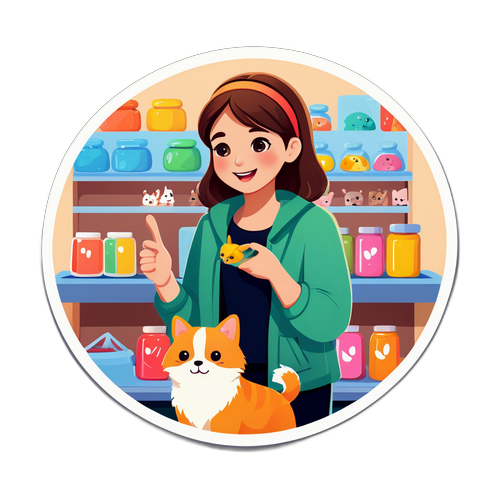 可爱宠物店场景贴纸