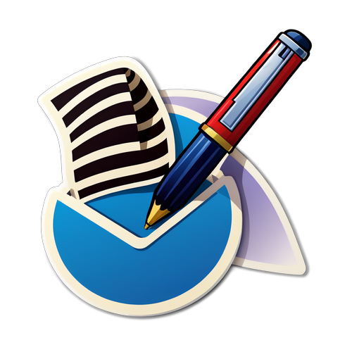 Sticker que muestra un formulario de lista electoral con un bolígrafo, simbolizando la importancia de votar