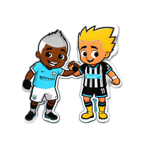 Manchester City és Newcastle maszkotjaik vidám összecsapása