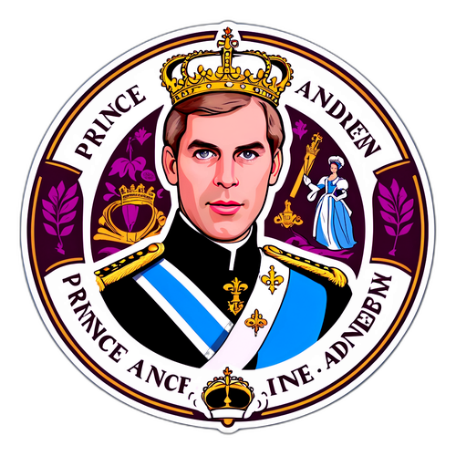 Aufkleber von Prinz Andrew im königlichen Kontext