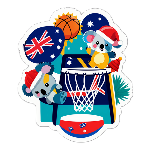 Sticker ng Basketball Hoop para sa Araw ng Australya