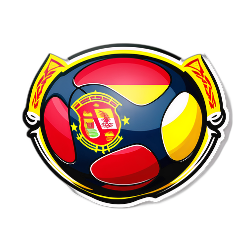 Drama Designad Fotboll med Symbolik för Turkiet och Spanien