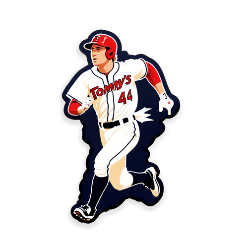 トミー・エドマンが走るイラストのステッカー