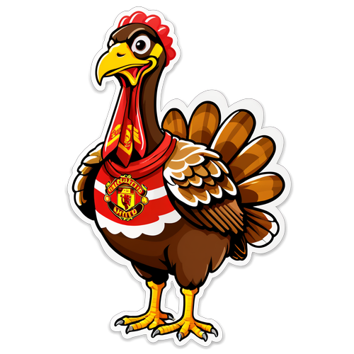 Giant Turkey with Manchester United Scarf