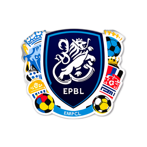 Stiker Trofi EPL dengan Logo Pasukan & Bola Sepak