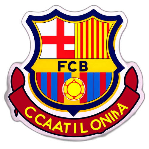 Barca Sticker mit Katalonien-Flagge und FC Barcelona-Wappen