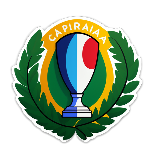 En fargerik sticker med Serie A-troféet omkranset av laurbærblader