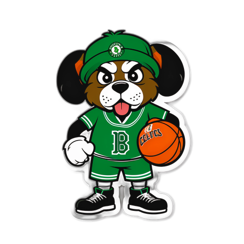 Adesivo divertido com mascote dos Boston Celtics