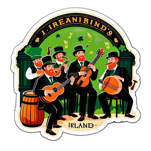 Irsk pub-scene med musikere