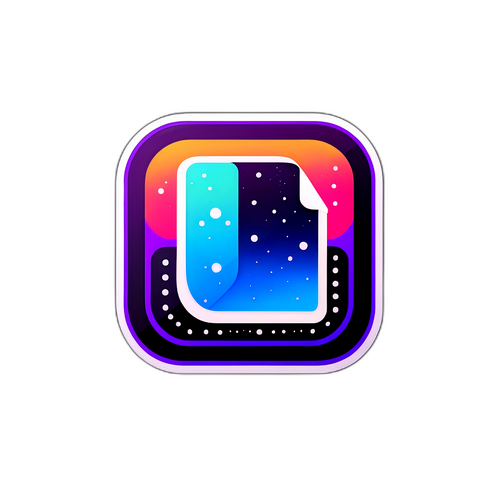 Autocollant rétro des fonctionnalités d'iOS 26 avec une touche des années 80