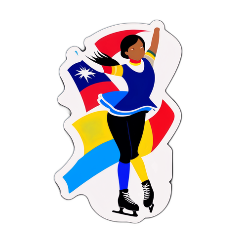 Autocolant cu palete de culori inspirate de steagurile echipelor naționale de patinaj artistic