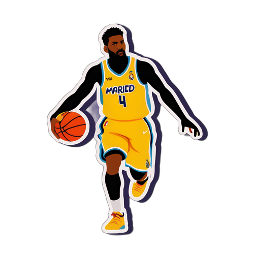 Sticker ng Real Madrid na may Silweta ng Manlalaro ng Basketbol