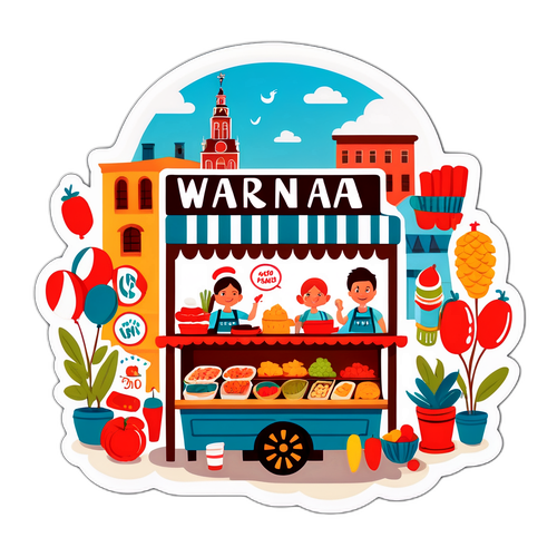 Uroczy rynek uliczny Warszawy