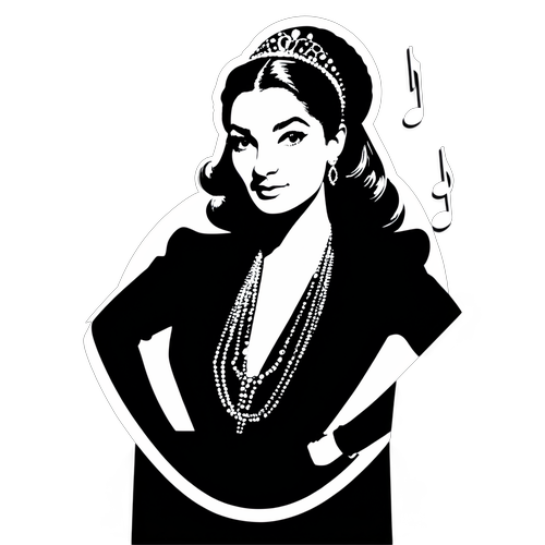 Upplev Musiken: Den Eleganta Silhuetten av Maria Callas i Scenkläder!