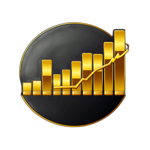 सोने और चांदी के बार के साथ वित्तीय बाजार का चार्ट