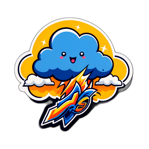 Masayang Disenyo ng Ulap at Kidlat