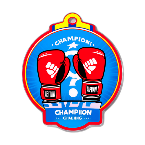 Medalha de Campeão com Luvas de Boxe