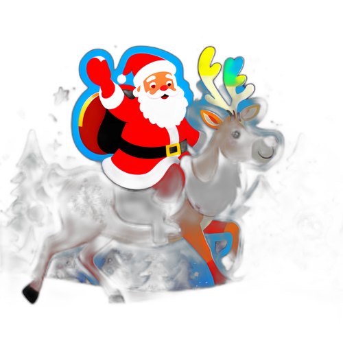 Masayang Santa Claus na Nakabayo sa Rindang Helo