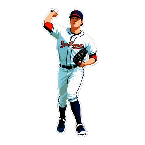 Dynamic Baseball Player Sticker