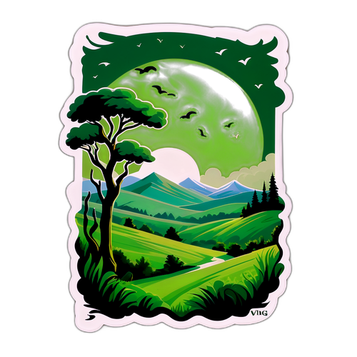 प्रकृति-थीम वाला स्टिकर