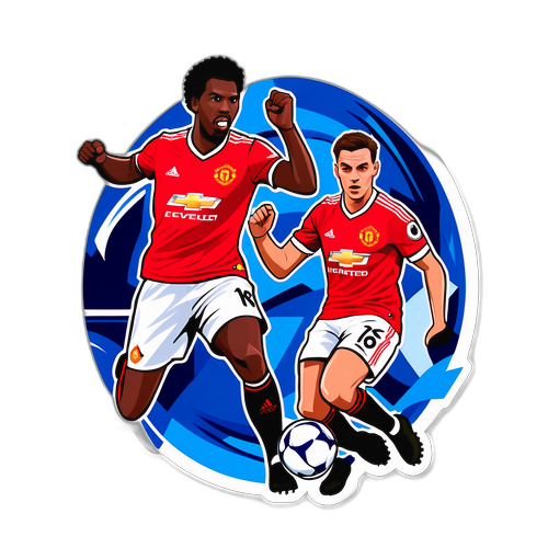 Actionfylt Everton vs. Manchester United Kamp Sticker