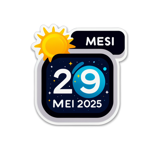 Stiker Futuristik Halaman Kalender 29 Mei 2025
