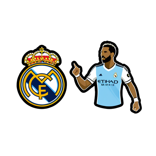 Autocollant mettant en avant le match Manchester City – Real Madrid