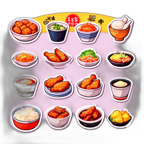탕궈 치킨 메뉴 스티커
