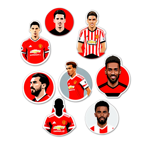 Sticker mit Spielerporträts von ManUnited und Ath. Bilbao