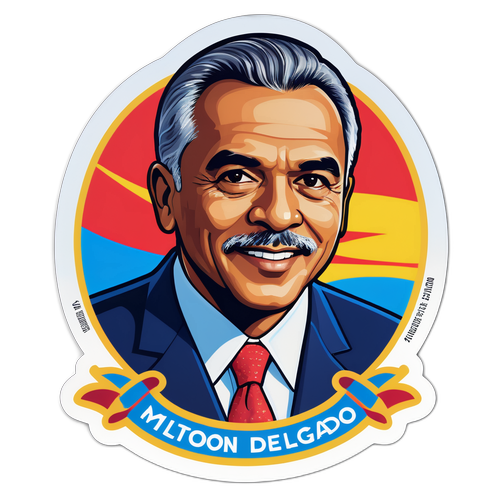 Sticker en homenaje a Milton Delgado