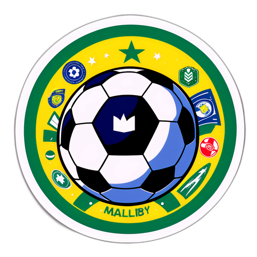 Stickers z piłką nożną w kolorach Mjallby