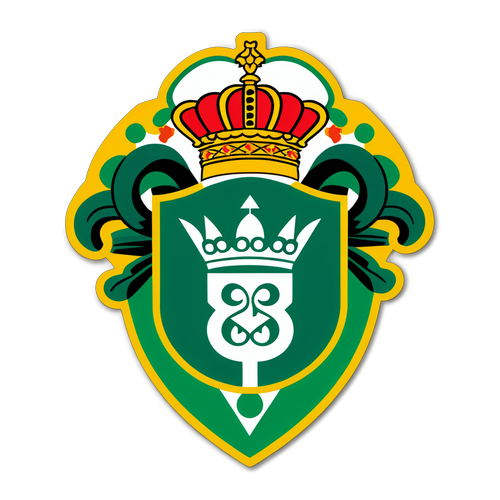Sticker van het Real Betis-logo met Spaanse cultuurdecoraties