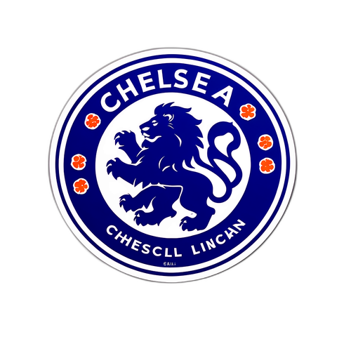 สติ๊กเกอร์โลโก้เชลซีพร้อมสัญลักษณ์สิงโตใหญ่
