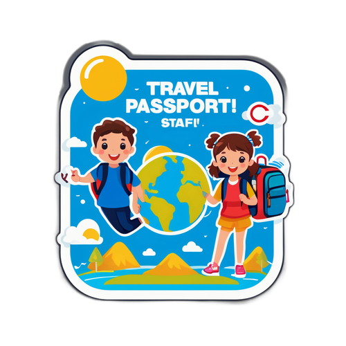 可爱的护照贴纸