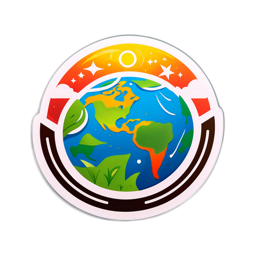 Sticker na Nagdiriwang ng Pagsisikap para sa Klima