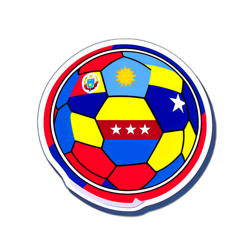 Uruguay ve Venezuela Bayraklarıyla Futbol Temalı Tasarım