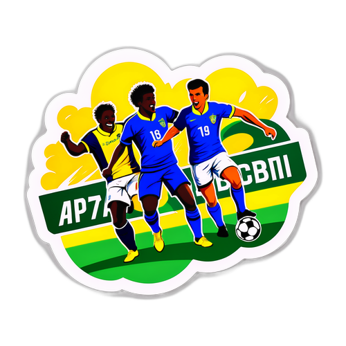 ऊर्जावान खेल दृश्य स्टिकर: फुटबॉल मैच