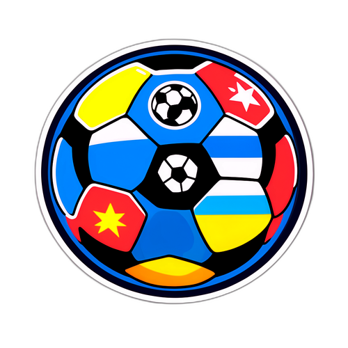 Sticker cu un outline stilizat al mingii de fotbal