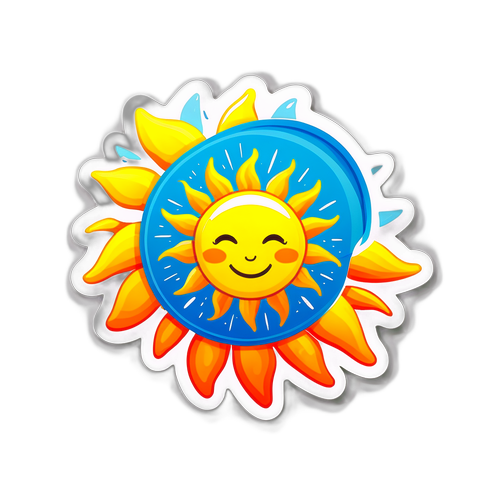 Blijf koel sticker met zon