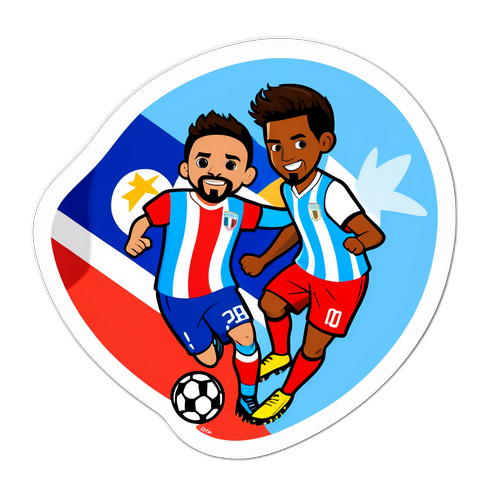 Stiker Energetik Pertandingan Sepak Bola Puerto Rico vs Argentina