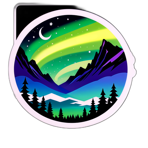 Minimalistische Darstellung des Nordlichter in Österreich